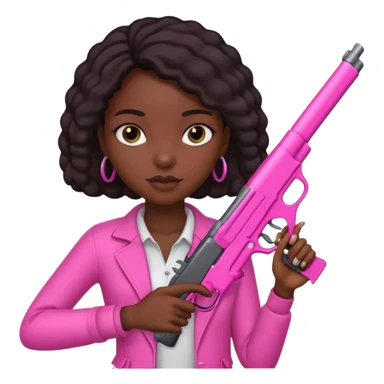 Black Girl  holding pink gun sticker