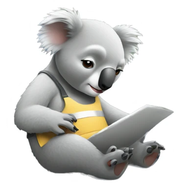sick koala managing a project from the couch sticker