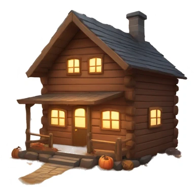 autumn cosy cabin sticker