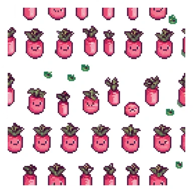 rhubarb with simple eyes and a smile sticker