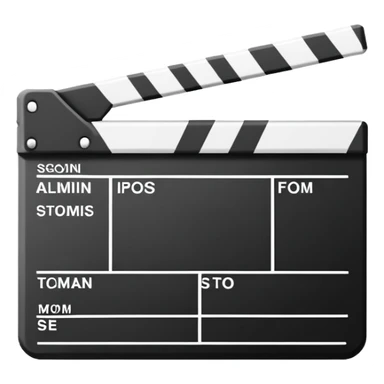 film slate reduced to pure geometric abstraction, two strokes maximum sticker