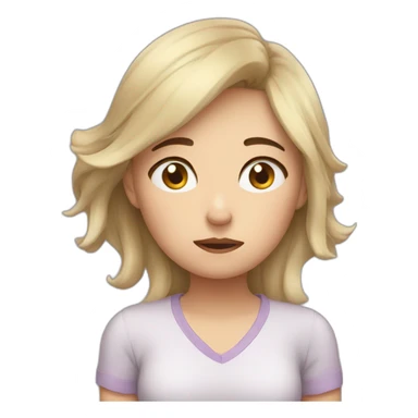 girl very very sleepy and overworked sticker