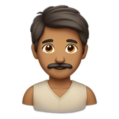 Boy with thin hair and mustache and Indian brown face  sticker