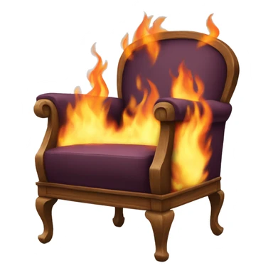 arm chair fully on fire sticker