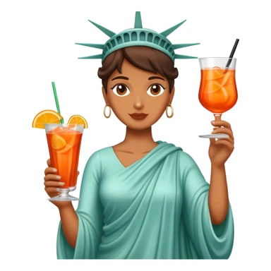 HOLDING COCKTAIL APEROL, statue of liberty sticker
