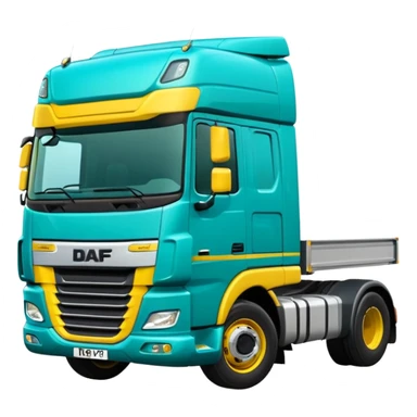 Daf truck in teal and yellow  sticker