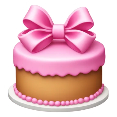 A pink cake with one bow  sticker