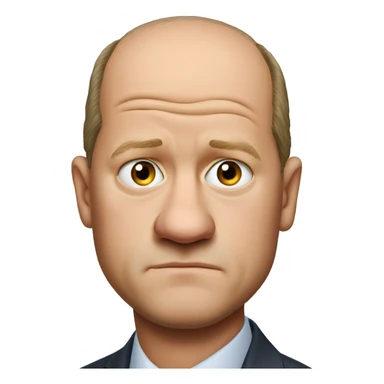 photorealistic Olaf Scholz  sad sticker