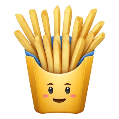 blue french fries sticker