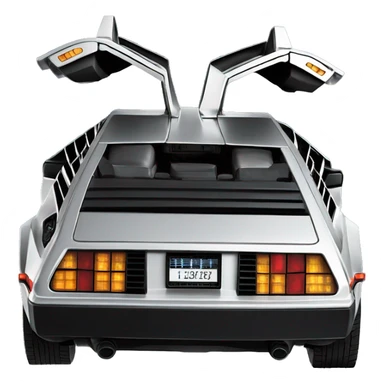 DeLorean from the movie back to the future traveling back in time to 1985 sticker