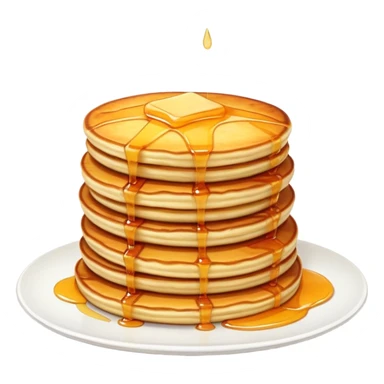 stack of cheese pancakes with syrup sticker