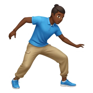 Chinese man twerking from behind angle in motion with motion blur or motion lines  sticker