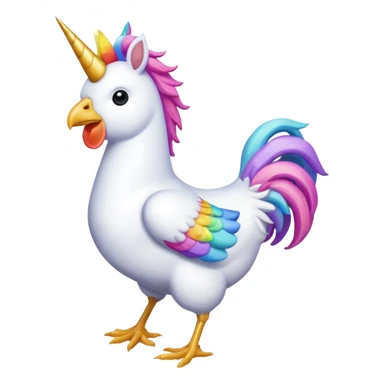 unicorn ride a chicken  sticker