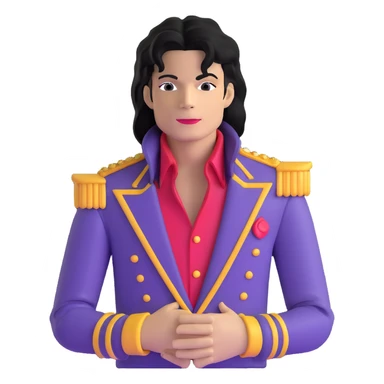 Michael Jackson upper body portrait with iconic outfit sticker