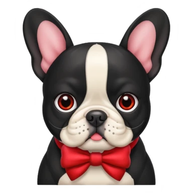 Move it closer No, I meant in black.Make an emoji of a French bulldog and add a bow. sticker