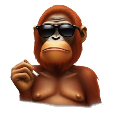 Orangutan in sunglasses smoking cigar sticker