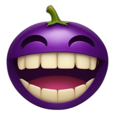 Aubergine mouth wide open sticker