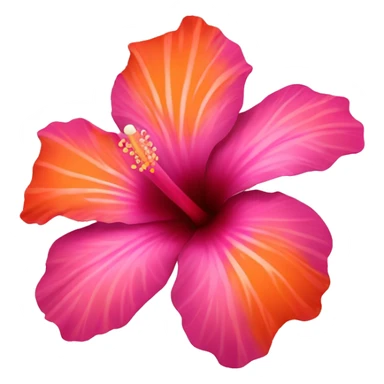 Hibiscus flower orange & pink sticker