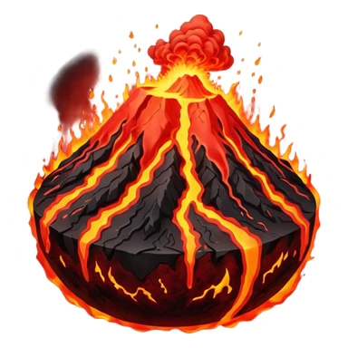 planet, surface covered in lava and volcano sticker