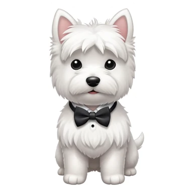 Westie wearing bow tie sticker