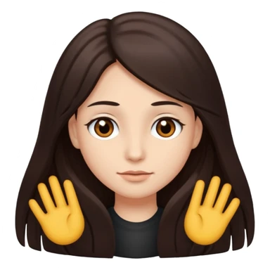 cabelo grande ,castanho escuro, pele clara, olhos castanhos,  sticker