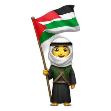 Arab holding Palestine flag sticker