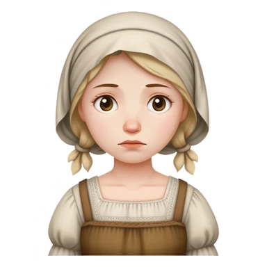 Peasant woman sad sticker