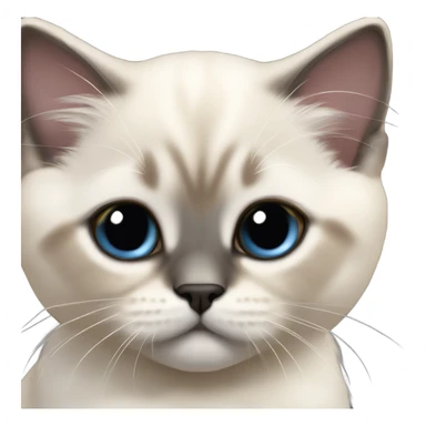 a sacre de birmanie kitten of 7 months small face, some sports of dark on the ears and face, laying on a shoulder sticker