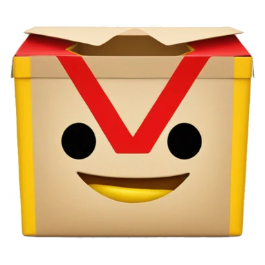 red happy meal box with the letter M in the middle yellow sticker