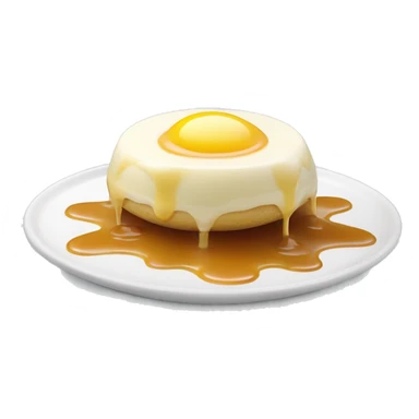 ile flottante dessert, blanc d'oeuf en neige avec caramel fondu dans une crême anglaise sticker