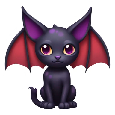 Cute cool dark black red purple bat cat Fakemon full body sticker