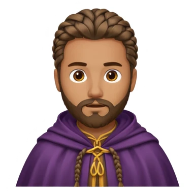 man with braided hair, beard and cloak sticker