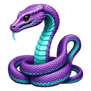 glitter purple and cian cobra sticker