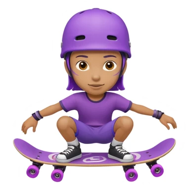skater with skateboard and purple helmet sticker