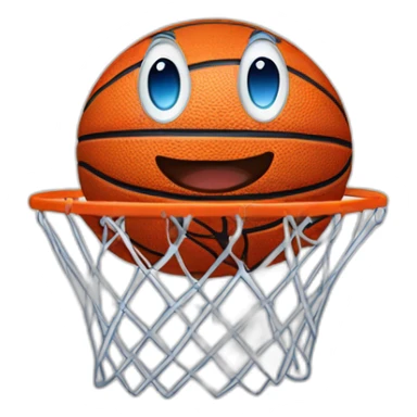 Basketbal met ogen sticker