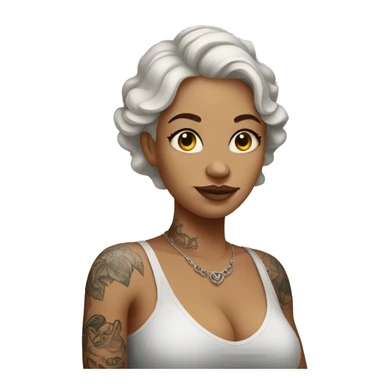 white pregnant lady with tattoos sticker