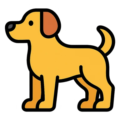 dog pointing left sticker