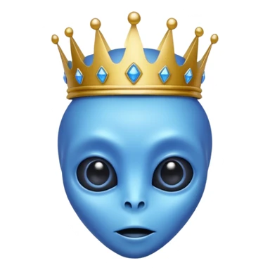 blue alien with crowN sticker