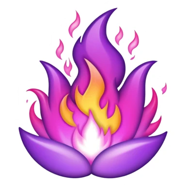 Purple fire that fades to pink in the middle sticker