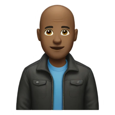 bald black man in jacket sticker