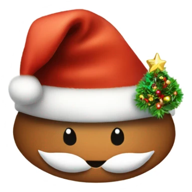 brown santa claus hat with shimmering garland sticker
