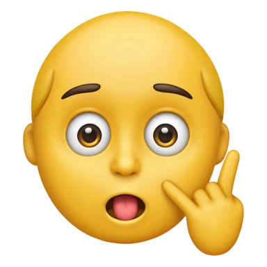 Emoji with finger in mouth sticker