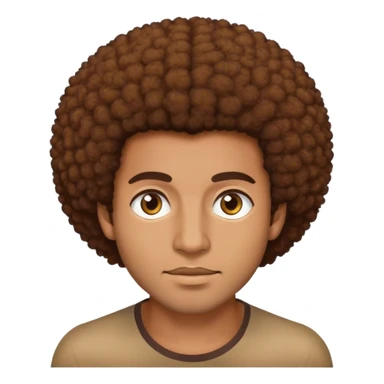Brown man with brown Afro hair and brown eyes sticker