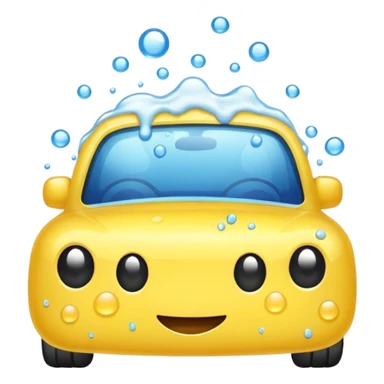 car wash sponge and foam, emoji style sticker