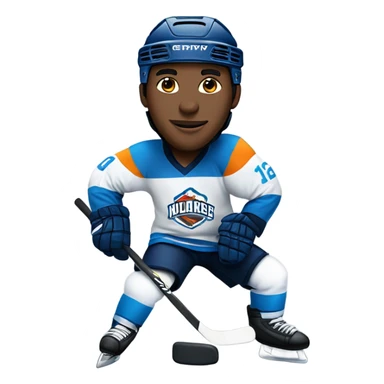 Ice hockey player with a puck sticker
