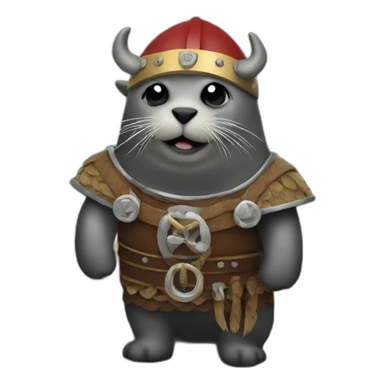 A seal dressed as a Viking on a yacht  sticker