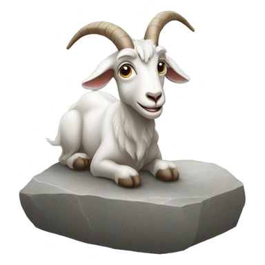 a goat on the stone sticker