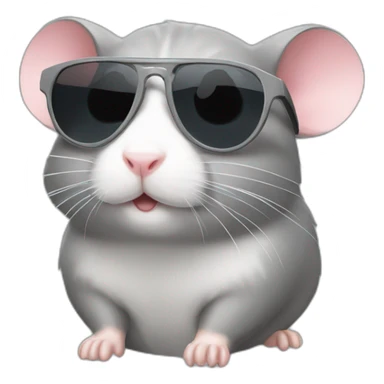 gray-hamster-sunglasses sticker