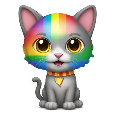 cat with rainbow flag sticker