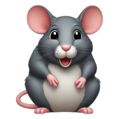 Een grote muis met rode poten sticker